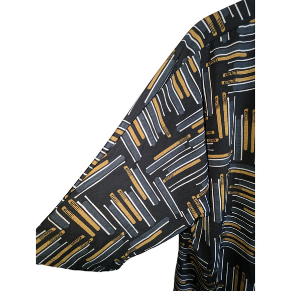 Lularoe Kimono Cardigan Size M Women’s Black Gold White Abstract Pattern - Picture 9 of 13